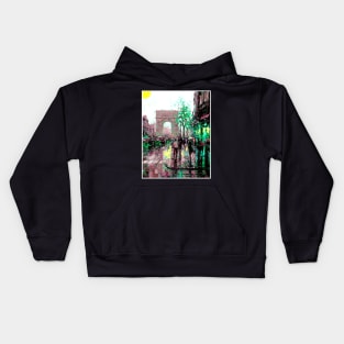 Paris Arc de Triomphe After The Rain Street Scene Print Kids Hoodie